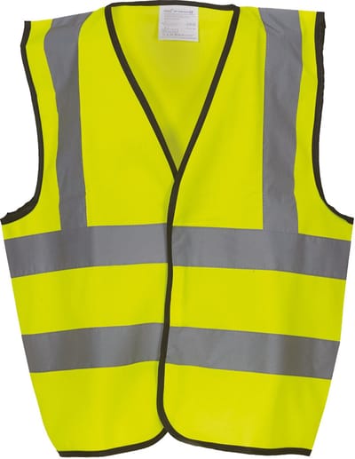 Yoko Signalisatievest voor kinderen met 2 Banden & Bretels YHVW100CH - Hi Vis Yellow - 4/6 years (S) (4/6 ans)