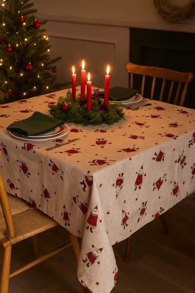 tafelkleed kerstman 250 x 150 cm kerstdiner
