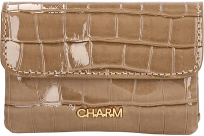 Charm London Knightsbridge Portemonnee - Lak - Croco - Pasjeshouder - Muntgeld - Taupe