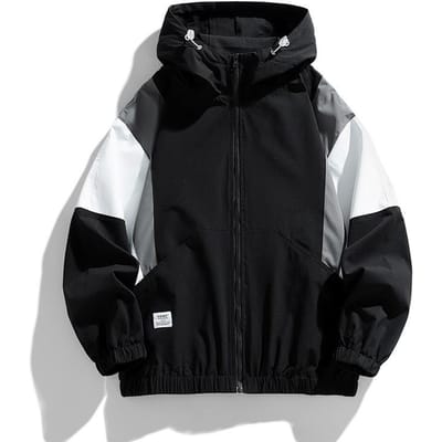 Veste pour homme Nouvelle collection Automne et Hiver Décontractée Ample Grande Taille Veste pour adolescent XXL black