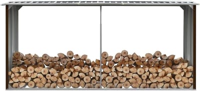 Tuinhuis - Opbergschuur - Hout Opslag - Verzinkt Staal - 330 x 92 cm - Bruin