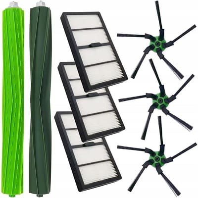 Rosfix Accessoireset Vervanging - 8-Delig, 2 Rollen 3 HEPA Filters 3 Zijborstels - Geschikt voor iRobot Roomba