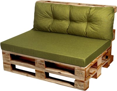 Palletkussens Set - Zitkussen Rugkussen - Comfortabel Buiten Zitten - Waterdicht & Makkelijk Schoon - 120 x 60 cm - Limoen