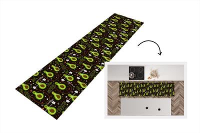 Keukenloper - Loper keuken - Avocado - Fitness - Patronen - 200x50 cm - Keukenloper vinyl