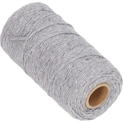 Macramé Koord 2mm Zacht Dik Geurloos Gerecycled Katoen Macramé Touw voor DIY Kwast Ambachten Tuinieren grijze kleur