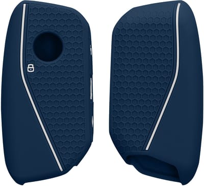 kwmobile autosleutel hoesje geschikt voor BMW 4-knops X7 X1 U11 iX ix1 7-serie G07 I7 autosleutel hoes - TPU autosleutel behuizing - Beschermende auto sleutel case - Sleuteletui in donkerblauw