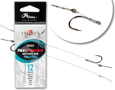 Filfishing - Method Feeder Braided Rig + Bait Spike - 2 stuks - Maat 8