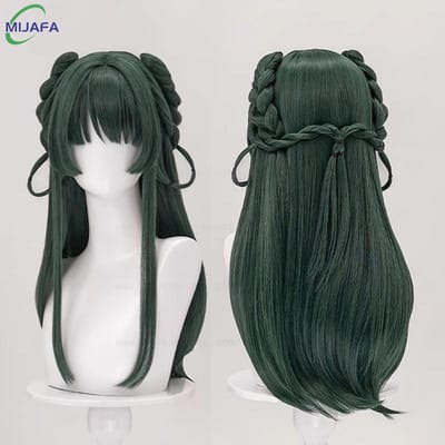 Hoge Kwaliteit Maomao Cosplay Pruik The Apothecary Diaries Donkergroen Hittebestendig Synthetisch Haar Feest Anime Mao Mao Pruiken +Pruiknet black