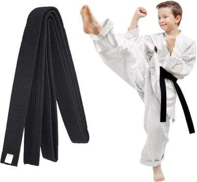 Professionele Zwarte Band voor Budosporten zoals Judo, Karate en Taekwondo (220 cm)