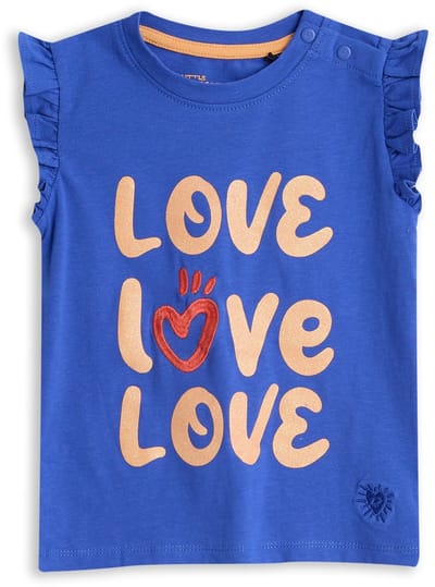 4PRESIDENT T-shirt meisjes - Dazzling blue - Maat 74 - Meiden shirt