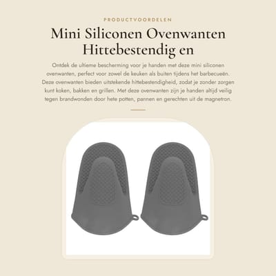 Dailygoods- Ovenwanten Hittebestendig - Mini Siliconen - 2 Stuks - Vaatwasmachinebestendig - Antiverbranding - Veelzijdige Hittebescherming - Keukenhandschoenen