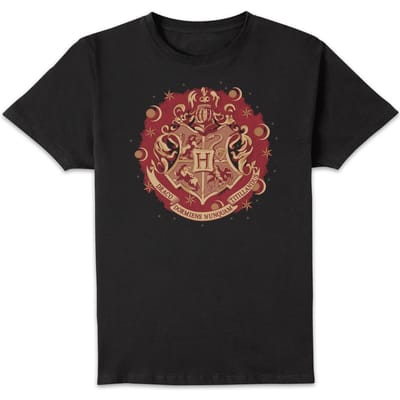 Harry Potter Hogwarts Christmas Crest t-shirt - Zwart - S