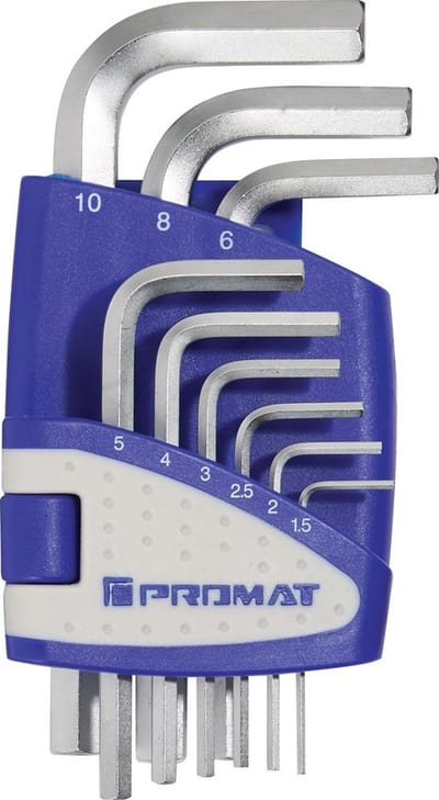 Promat 9-delige haaske schroevendraaierset - 1.5-10mm kort