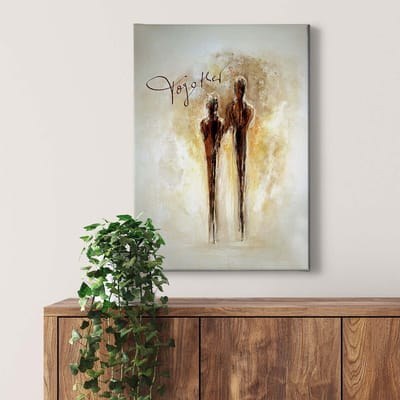 Canvas print DD123160 Together A.S. Création 0,5 x 0,7 m Beige / Creme Kantoor Hal/Gang Keuken Slaapkamer Woonkamer