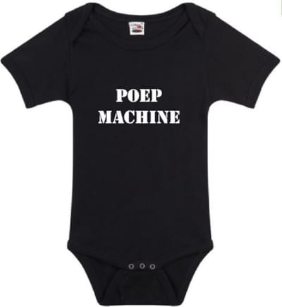 Romper poepmachine zwart I maat 50/56 I Logostar