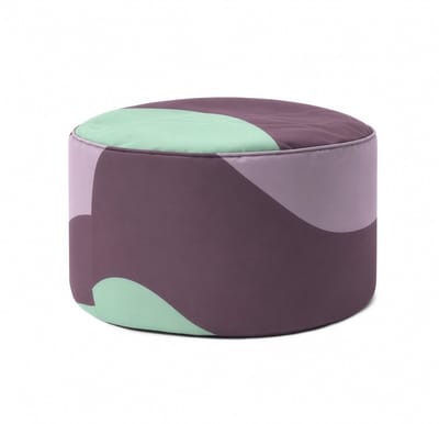 Lumaland Zitzak Poef Wave | compact 3-in-1 zitkussen – buitenkruk, tafeltje & voetenbankje | ideaal als zitzak voor volwassenen en kinderen | zitzak met flexibele vulling en stijlvolle print