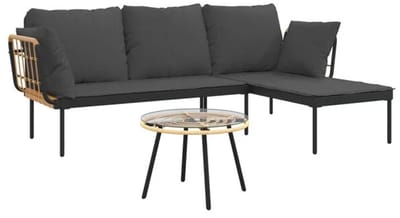 Balkonset 3 personen - Tuinset - Bistroset - Donkergrijs- Weerbestendig - 3 delig - stoelen - 3 personen - Staal