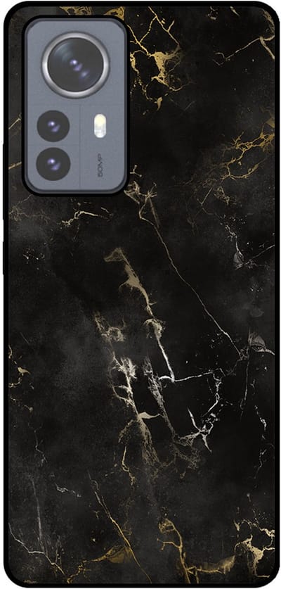 Smartphonica Telefoonhoesje Geschikt voor Xiaomi 12 Pro met marmer opdruk - TPU backcover case black marble design - Zwart geschikt voor Xiaomi 12 Pro