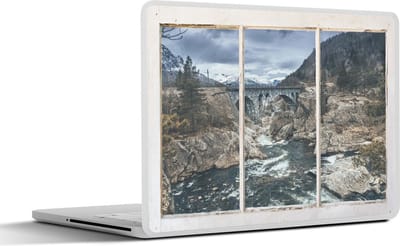Laptop sticker - 13.3 inch - Doorkijk - Brug - Water - 31x22,5cm - Laptopstickers - Laptop skin - Cover