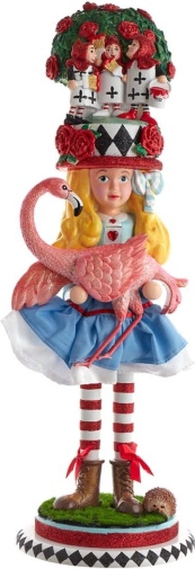 Kurt Adler Notenkraker Alice in Wonderland Flamingo