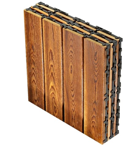 Terrastegels Hout - Houten Vloer - Buitenruimte Vernieuwen - Antislip Ontwerp - 30 x 30 cm - Bruin
