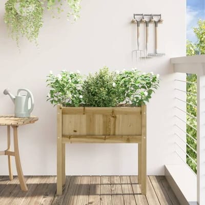 vidaXL - Plantenbak - met - poten - 70x31x70 - cm - geïmpregneerd - grenenhout