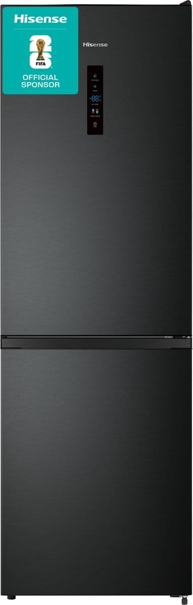 Hisense RB390N4BFC - Koel-vriescombinatie - 300 liter - No Frost - Inverter Compressor - Zwart - Energieklasse C - 35 dB - Super Cool & FastFreeze