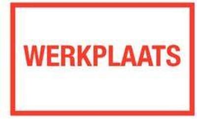Werkplaats tekststicker 200 x 125 mm