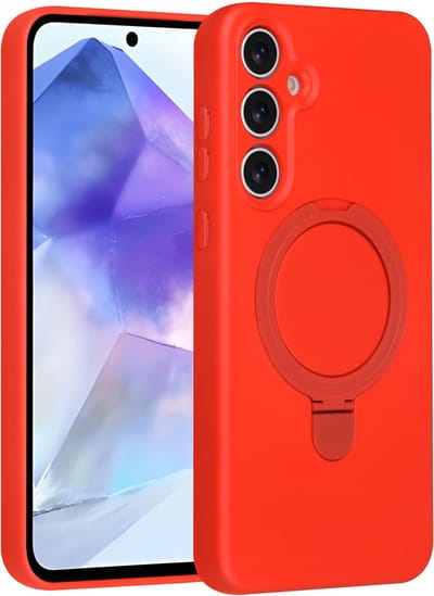 TUNIQ telefoonhoesje voor Samsung Galaxy A55 - MagSafe met ringstand - Rood