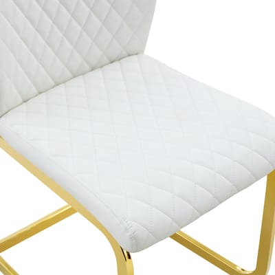 MODENUIT Tafel- en Stoelenset 60 cm - Ronde Tafel Met 2 Stoelen - Voor Eetkamer - MDF En Metaal - Walnoot Wit Goud