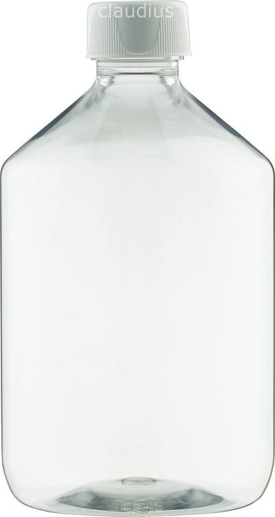 Lege plastic fles 500 ml PET apothekersfles transparant - met witte ribbeldop – set van 10 stuks - Navulbaar - leeg