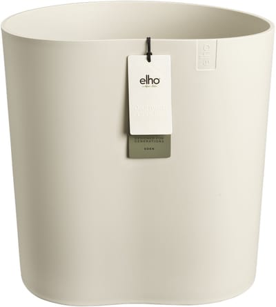 Elho Eden Aquacare Medium 40 - Bloempot voor Binnen & Buiten - 100% Gerecycled Plastic - Ø 38.0 x H 43.1 cm - Linnen wit