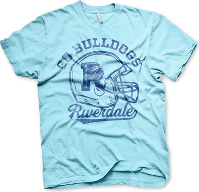 Riverdale Go Bulldogs vintage T-shirt, hemelsblauw
