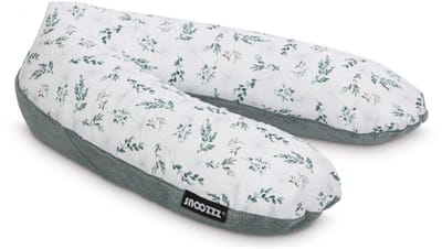 Snoozzz Voedingskussen Premium Kwaliteit - 185 cm – Microparel Vulling – Luxe Draagtas – Wasbare Hoes - Teddy Natur