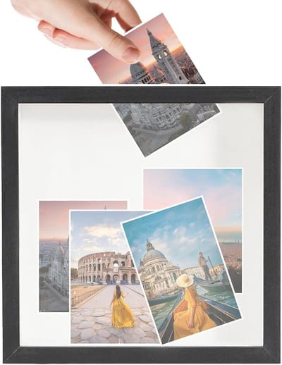 Herinneringsbox - Souvenir doos - Herinneringen bewaren - Met kaartsleuf - 29 x 29 x 4.5 cm - Zwart