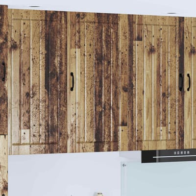 vidaXL - Wandkast - LUCCA - Oud - hout - 50 - x - 31 - x - 100 - cm - Bewerkt - hout