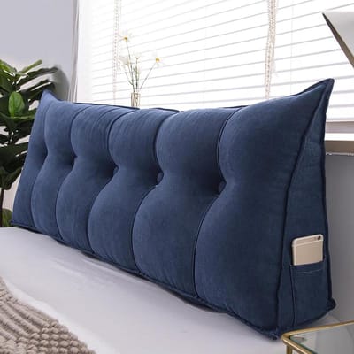 Reading Pillow, Triangular Headboard Pillow, Reading Backrest Cushion, Wedge Daybed Cushion, Bolster Pillow, with Zipper Removable Cover, for Tatami Sofa Bedroom,F,80 * 50 * 20cm
