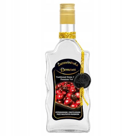 Bimberek - Decoratieve Fles - 500ml - Cranberry Vodka - Glas