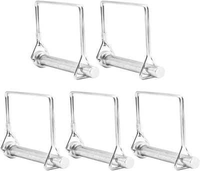 5 stuks verzinkte borgpennen met kliksluiting voor aanhangwagens, tractoren en boerderijen (10 mm x 70 mm) - Duurzaam en betrouwbaar voor diverse toepassingen