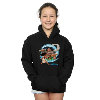 Disney Meisjes Moana en Maui Wave Hoodie (Zwart)