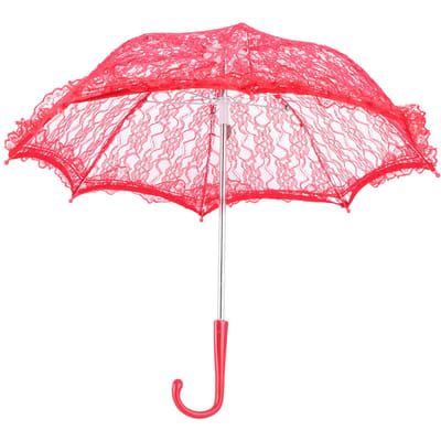 Parapluie de mariage en dentelle, parapluie brodé, décoration de fête nuptiale, accessoires photo, rouge