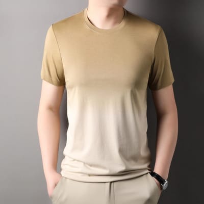T-shirt à manches courtes et col rond pour homme, décontracté, simple et doux, pour jeunes et hommes d'âge moyen, nouvelle collection printemps 4XL jaune