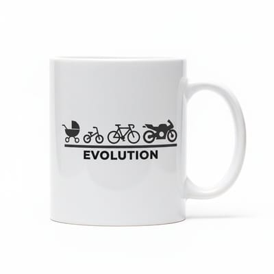 Evolutie Motor Mok – Biker Reis Beker – Grappig Motorrijder Cadeau Koffiemok 330 ml