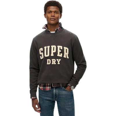 Superdry Vintage Athletic Crew Sweatshirt Dark Grey Grootte: Xxl