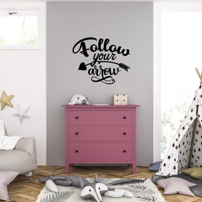 Muursticker - Follow Your Arrow - 40,6 x 49,7 - Zwart