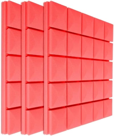 Akoestisch Schuim - Geluidsisolatie Panelen - Ruimte Optimalisatie - Geluidsabsorberend - 4 Stuks - Rood