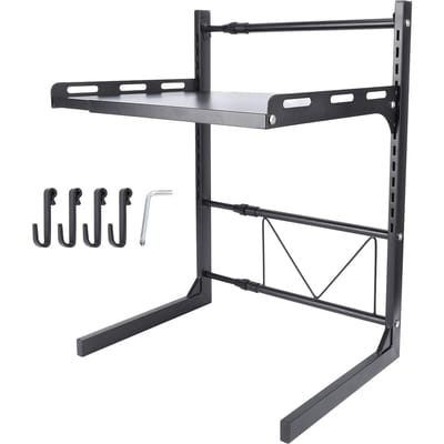 Étagère pour four à micro-ondes Étagère de rangement extensible Acier au carbone épaissi Organisateur d'ustensiles de cuisine pour black