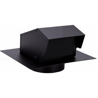 Bouchon de ventilation de toit noir de 6 pouces, capot extérieur de ventilation de toit avec clapet, acier galvanisé, couvercle de ventilation d'extraction robuste pour la maison