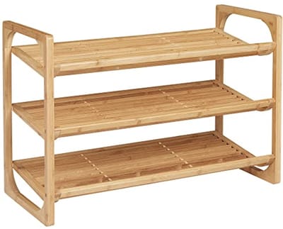 Schoenenrek Bamboe - Schoenenstandaard Organizer - Schoenen Opbergen - Drie Ruime Planken - 76 x 33 x 51 cm - Natuurlijk