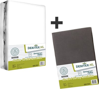 Dexitex hefbed 1 x Molton & 1 x Hoeslaken Antraciet / Geschikt voor Camper